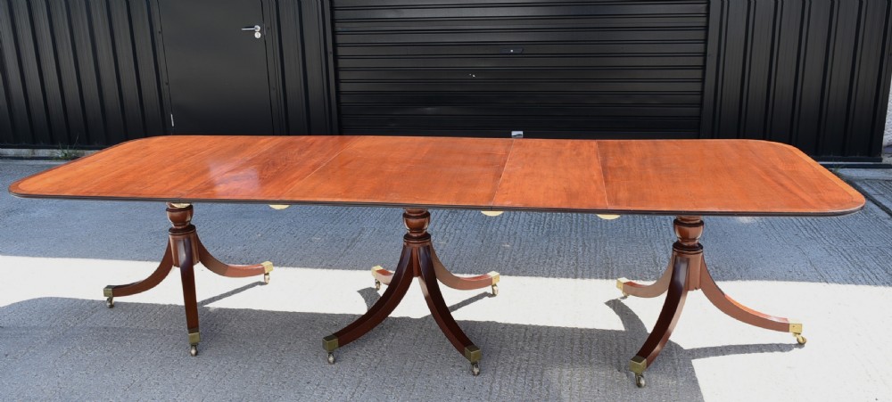 Regency style three pillar dining table seats 14