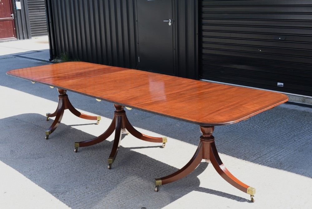 Regency style three pillar dining table seats 14 View II