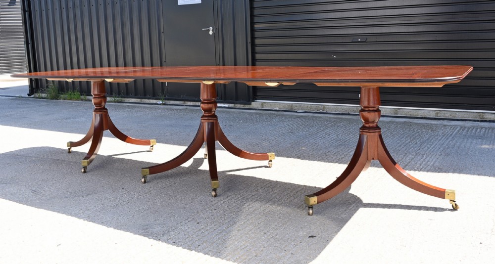 Regency style three pillar dining table seats 14 View III