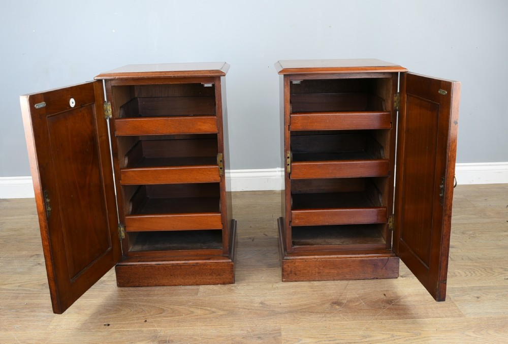 pair of Victorian  walnut bedside cabinets by maple & co  View V