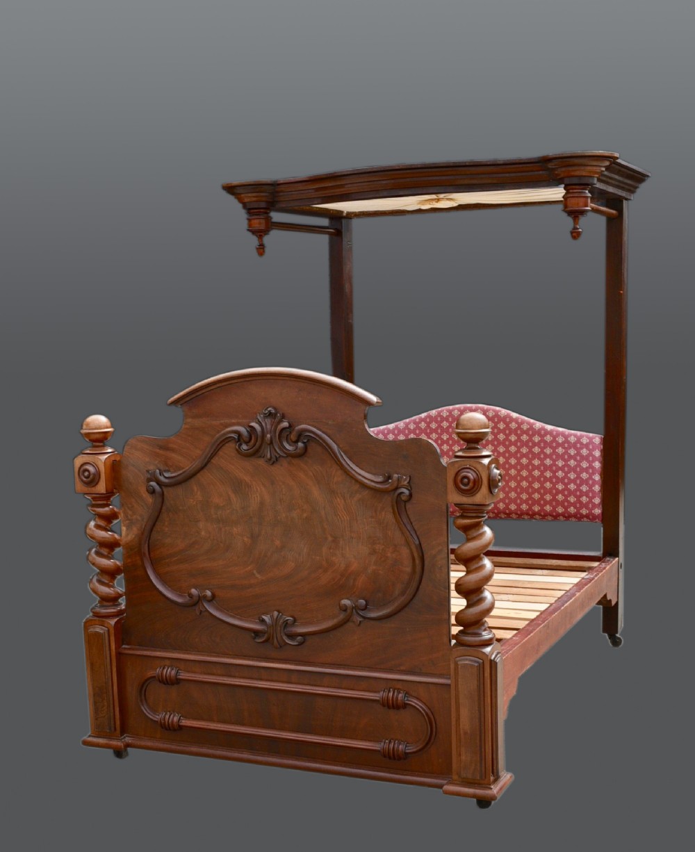 Victorian mahogany half tester  bed