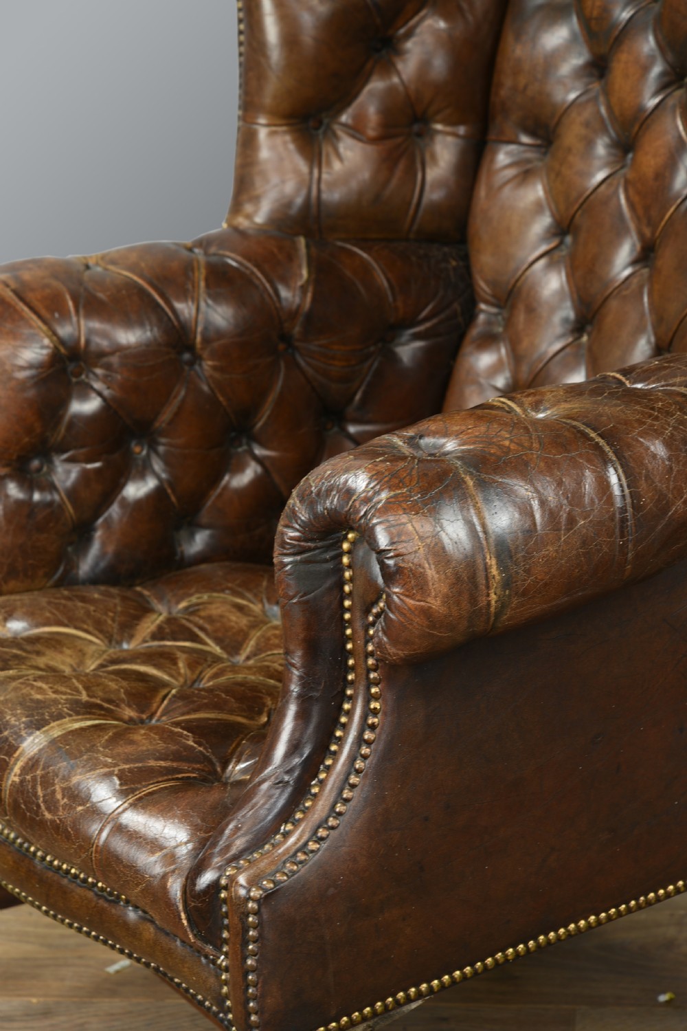 Antique leather wing chair  View VII