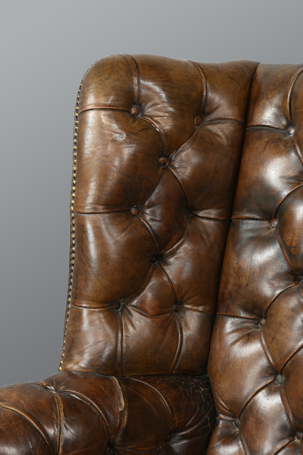 Antique leather wing chair  View VIII