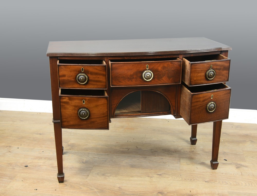 Small Georgian mahogany bow front sideboard  View IV