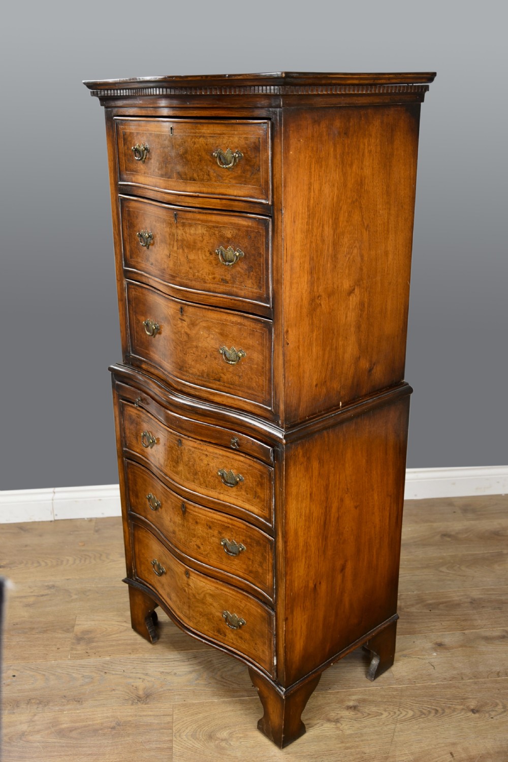 small serpentine walnut chest on chest  View II