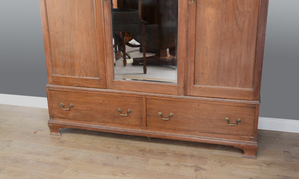Antique walnut triple wardrobe by harrods London  View III