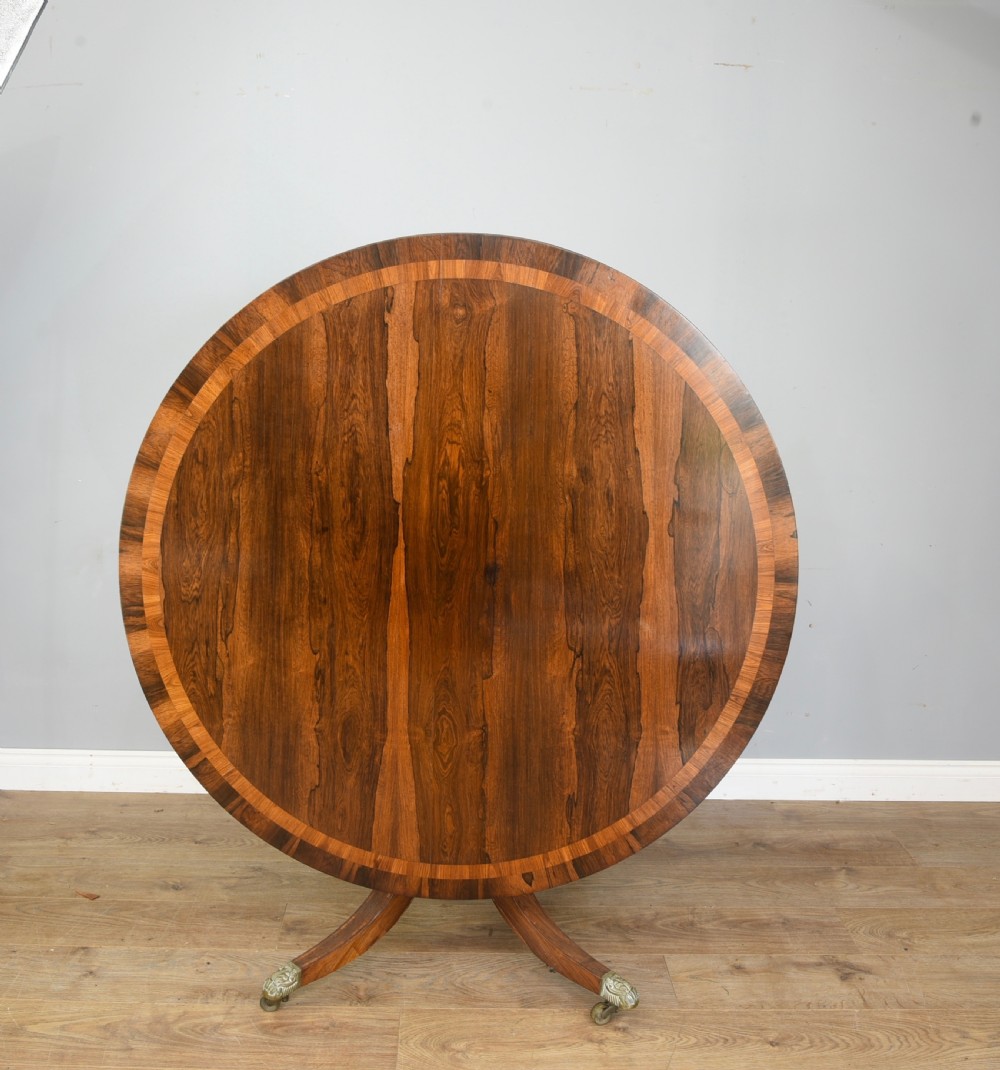 Regency rosewood circular dining table  View II