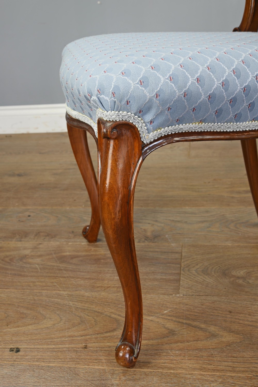 set of six Victorian walnut balloon back chairs  View VIII