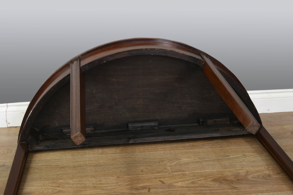 Antique Georgian mahogany demi lune console tables  View V