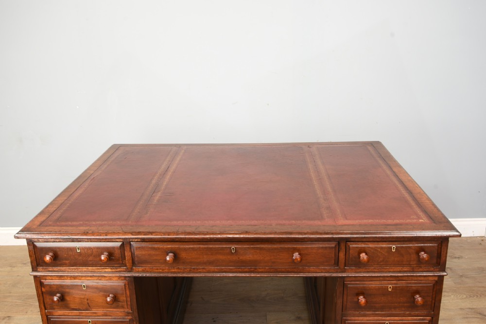 Edwardian mahogany double sided partners desk  View IV