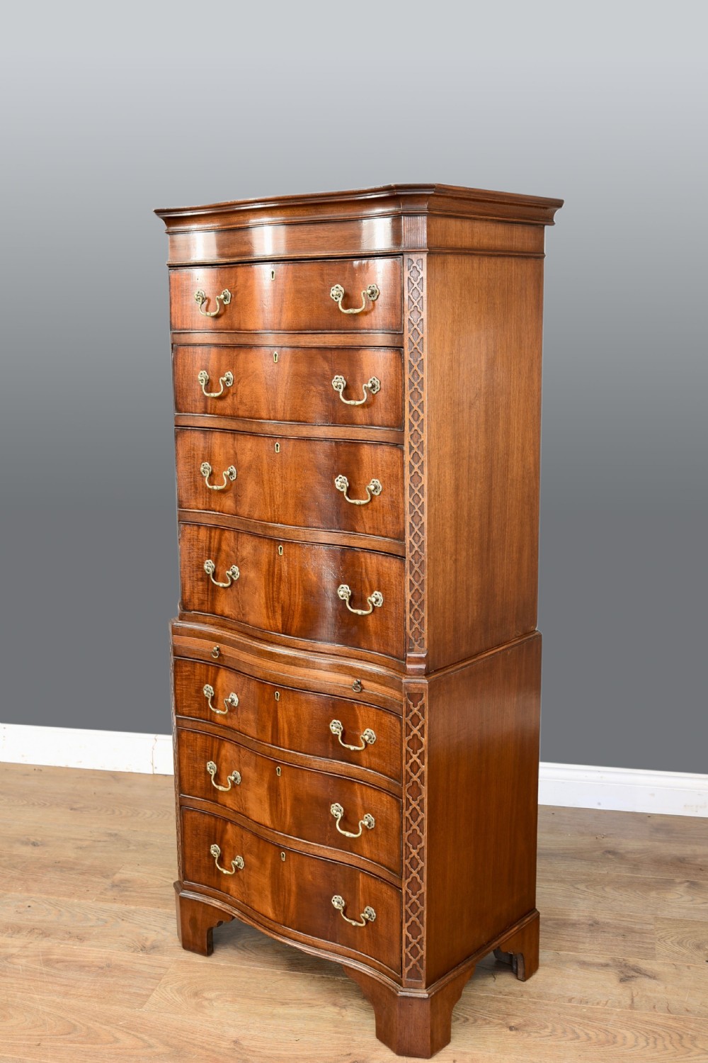 Antique mahogany chest on chest tall boy  View III