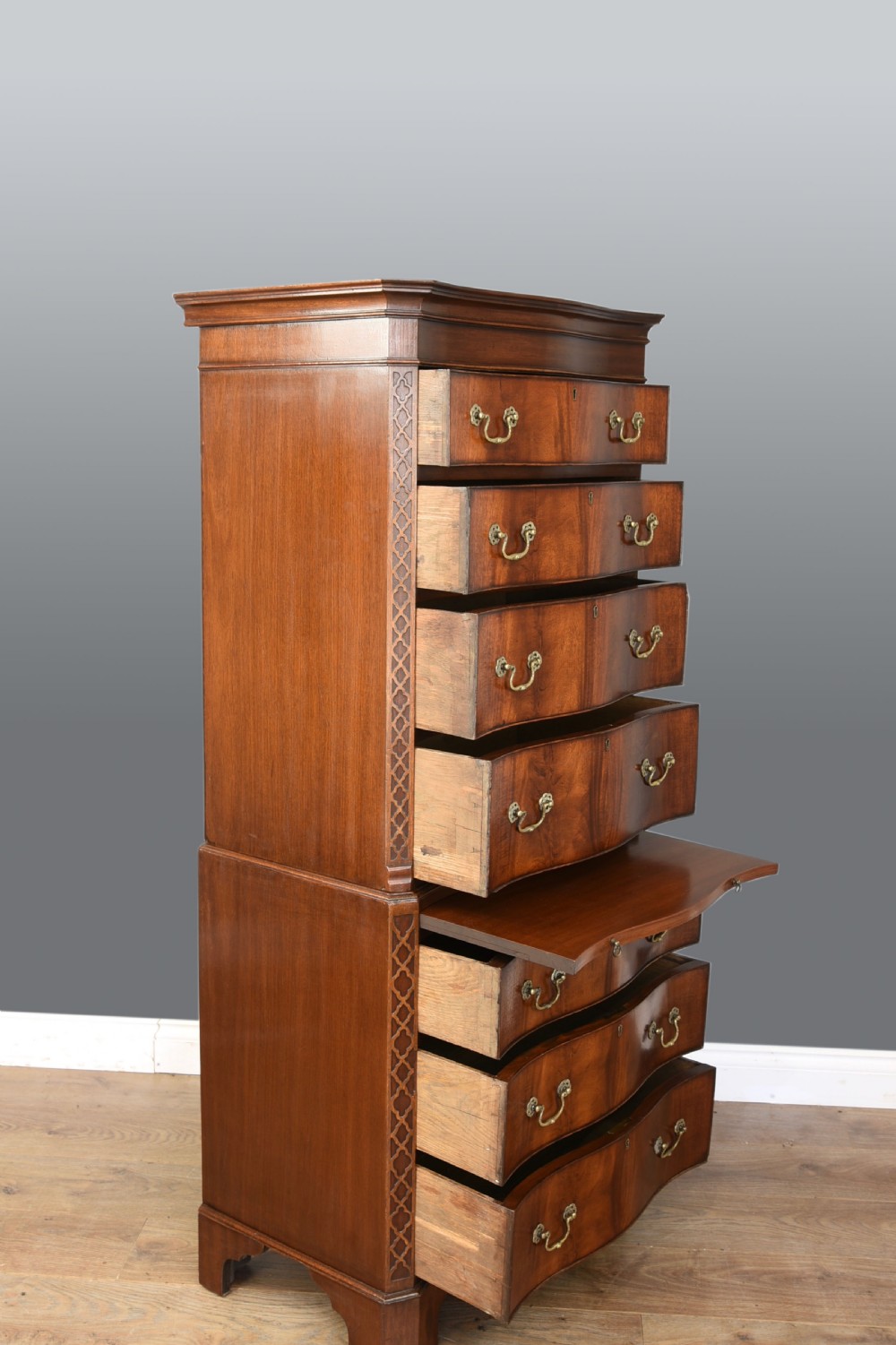 Antique mahogany chest on chest tall boy  View IV