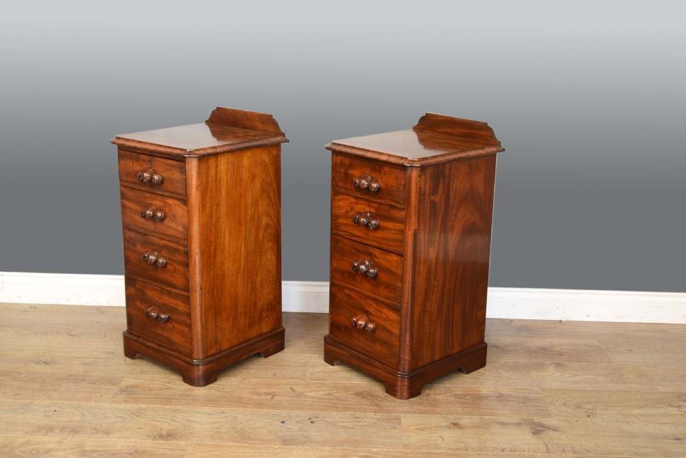 pair of Victorian mahogany bedside chests of drawers  View IV