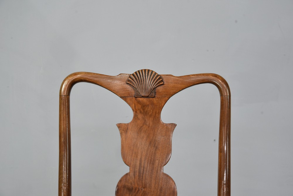 Antique set of 19th century Queen Anne style walnut chairs  View VIII