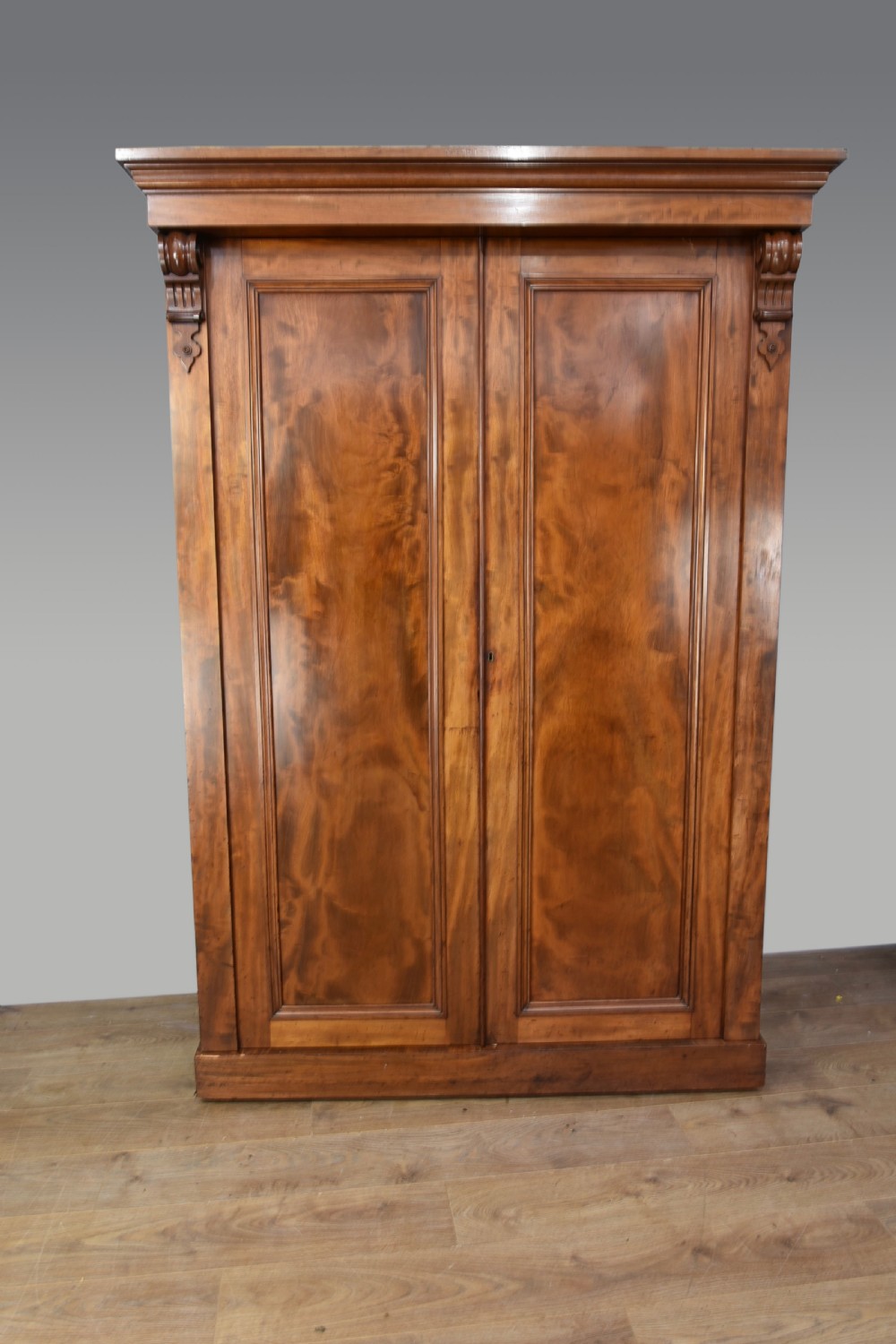Antique Victorian mahogany gentlemans double wardrobe 
