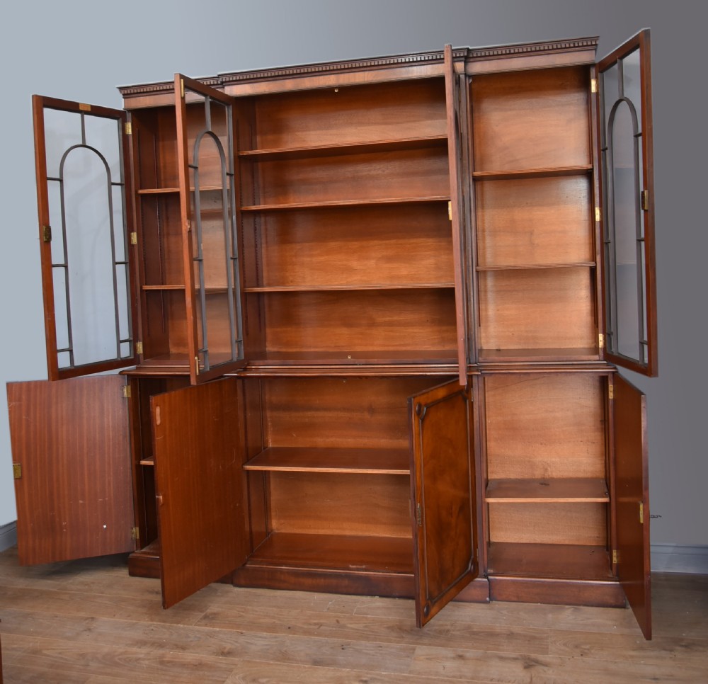 Georgian style mahogany breakfront bookcase  View IV