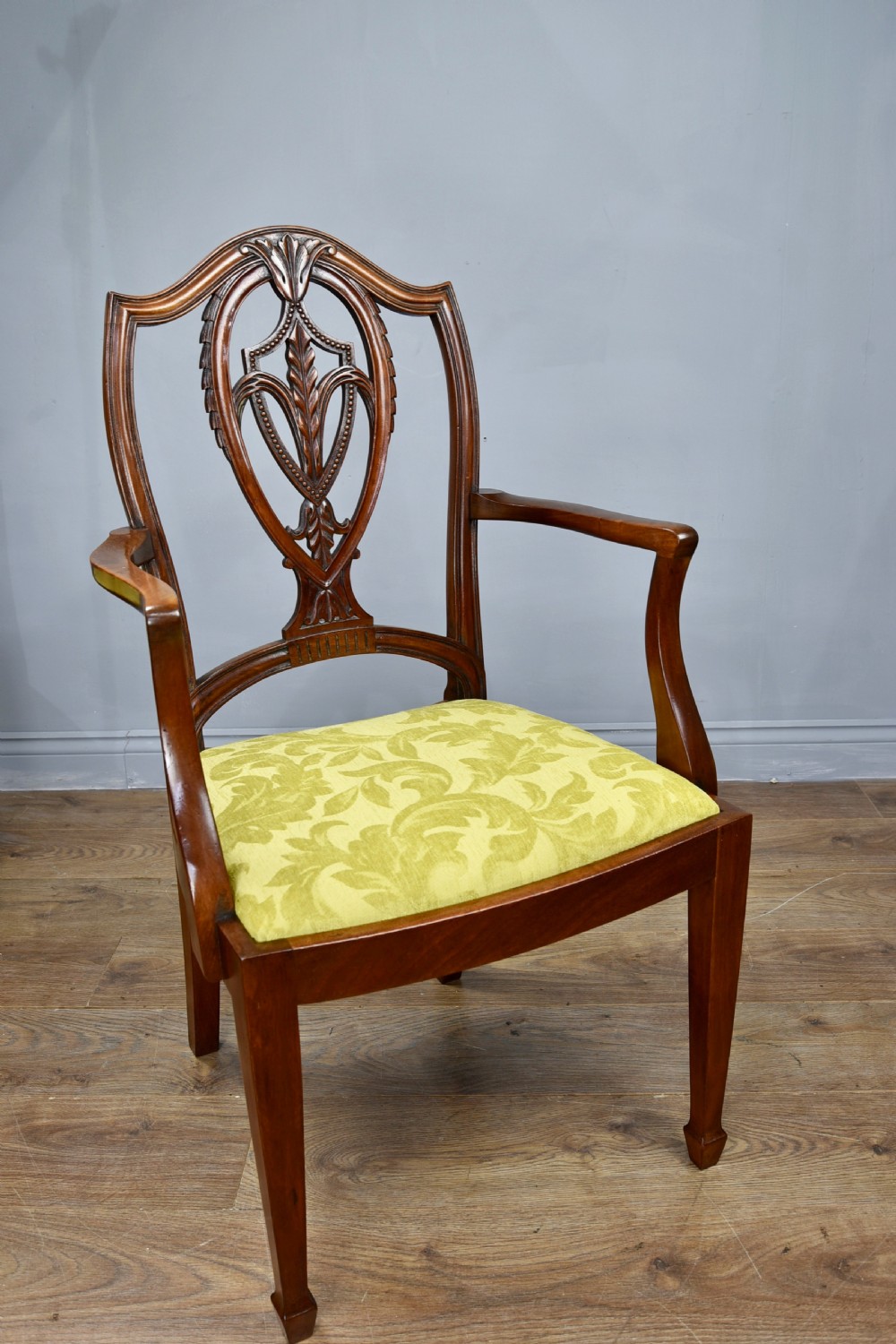 Antique set of eight mahogany dining chairs by S & H Jewell  View II