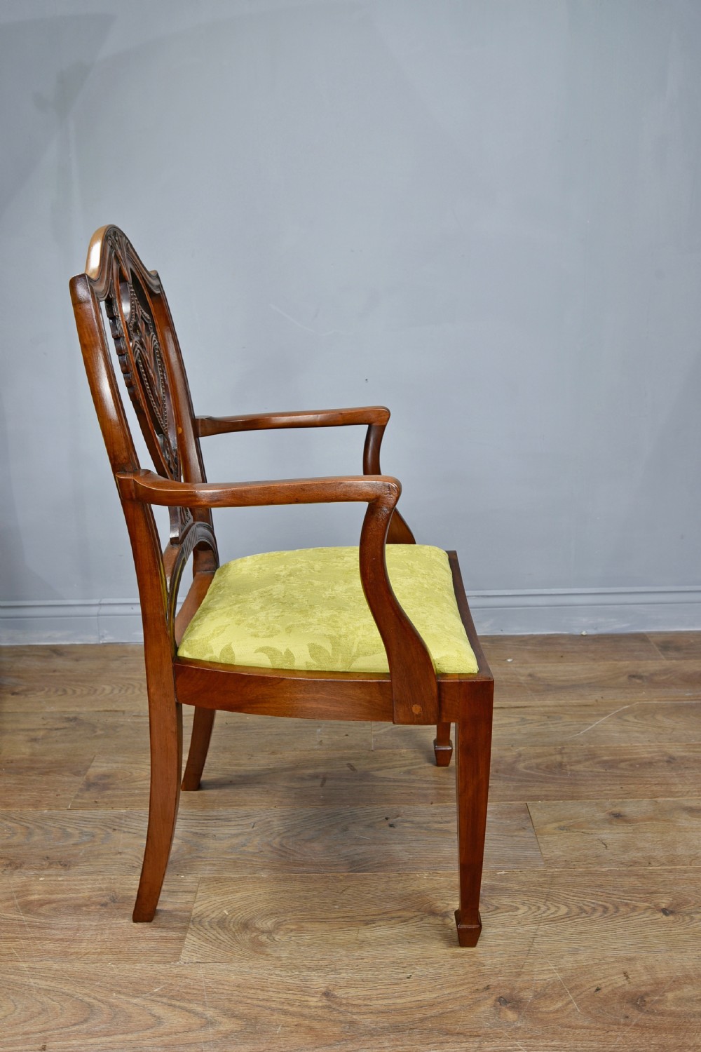 Antique set of eight mahogany dining chairs by S & H Jewell  View VII