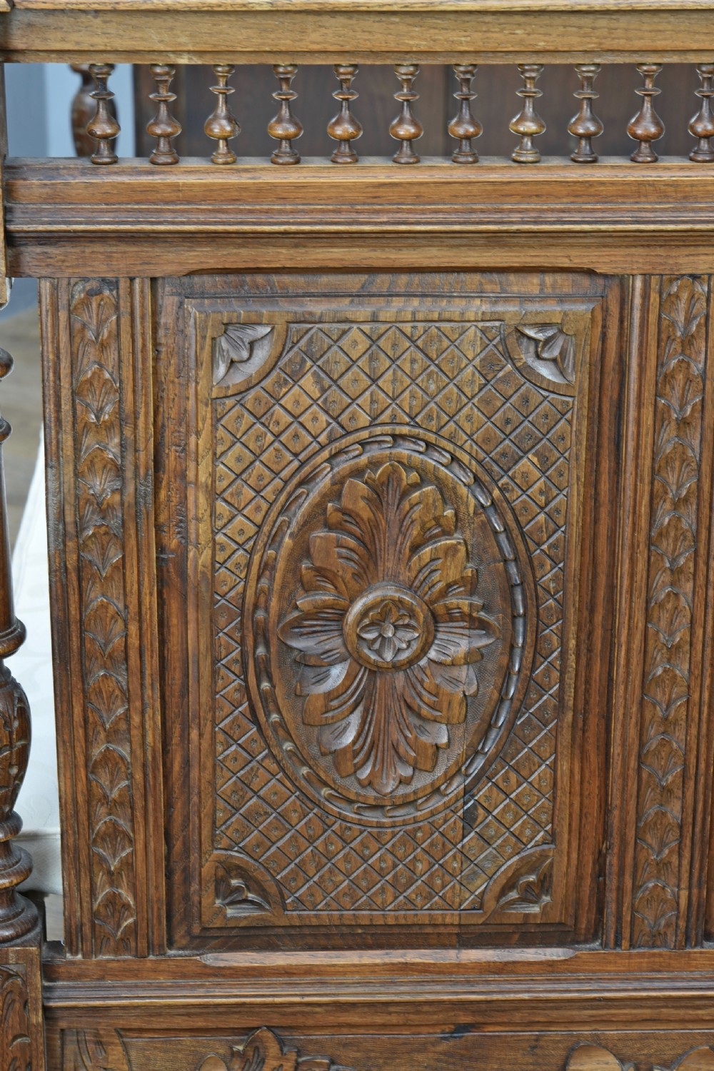 Antique carved oak double bed  View VIII