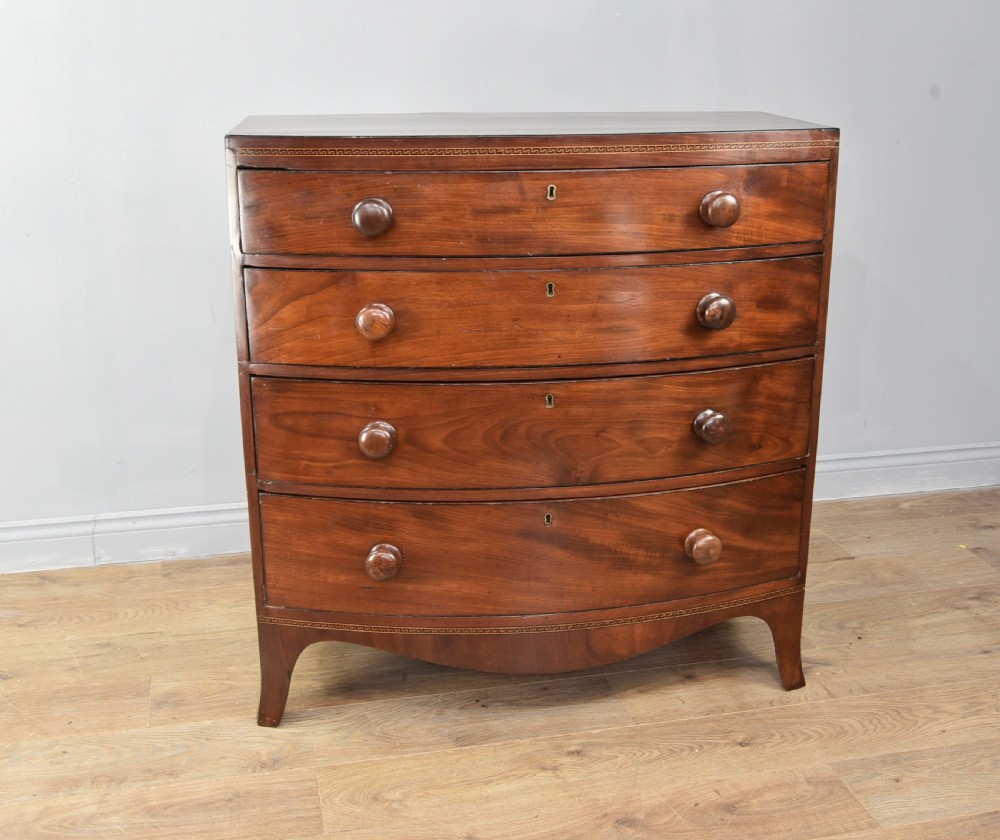 Georgian mahogany bow front chest of drawers 