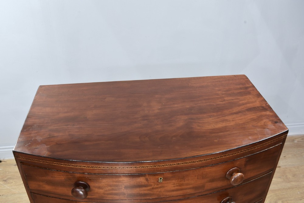 Georgian mahogany bow front chest of drawers  View V