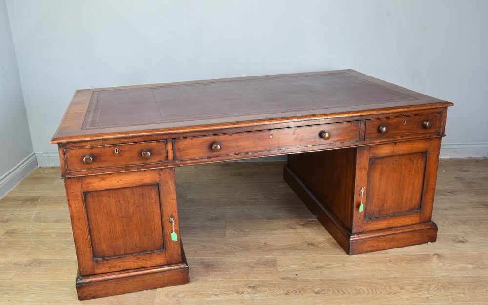 Large victorian mahogany partners desk  View III