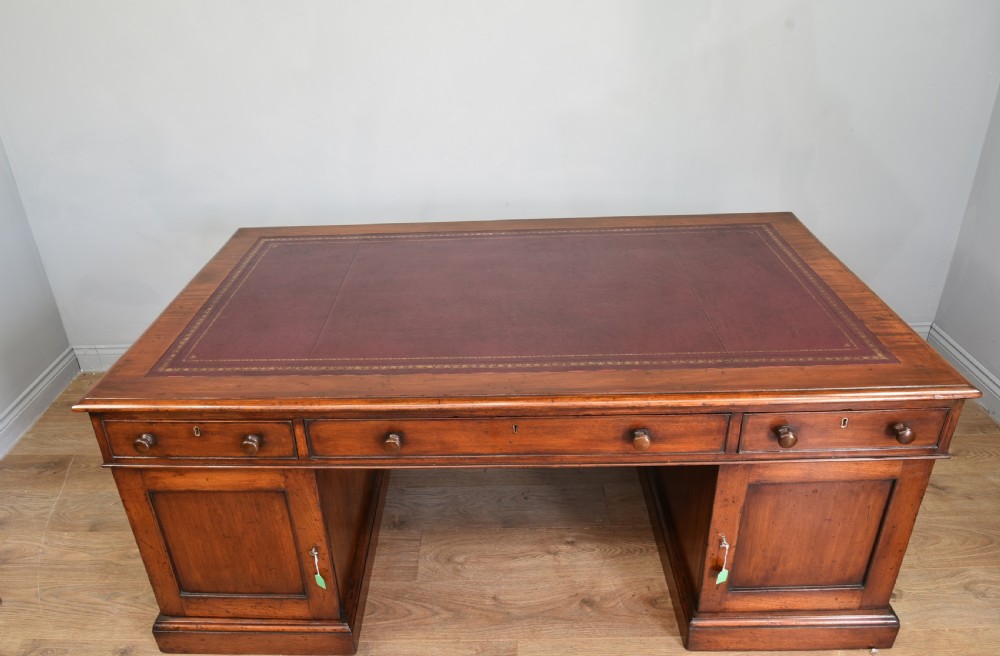 Large victorian mahogany partners desk  View VI
