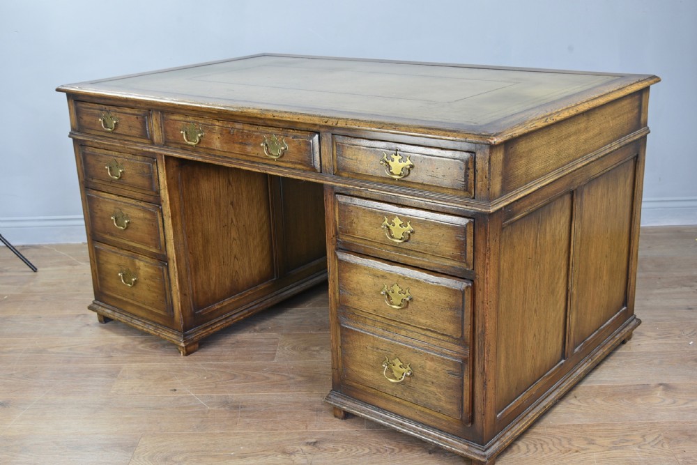 Ipswich oak pedestal desk 