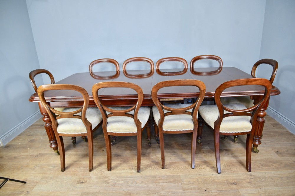 Victorian mahogany extending dining table seats ten  View IV