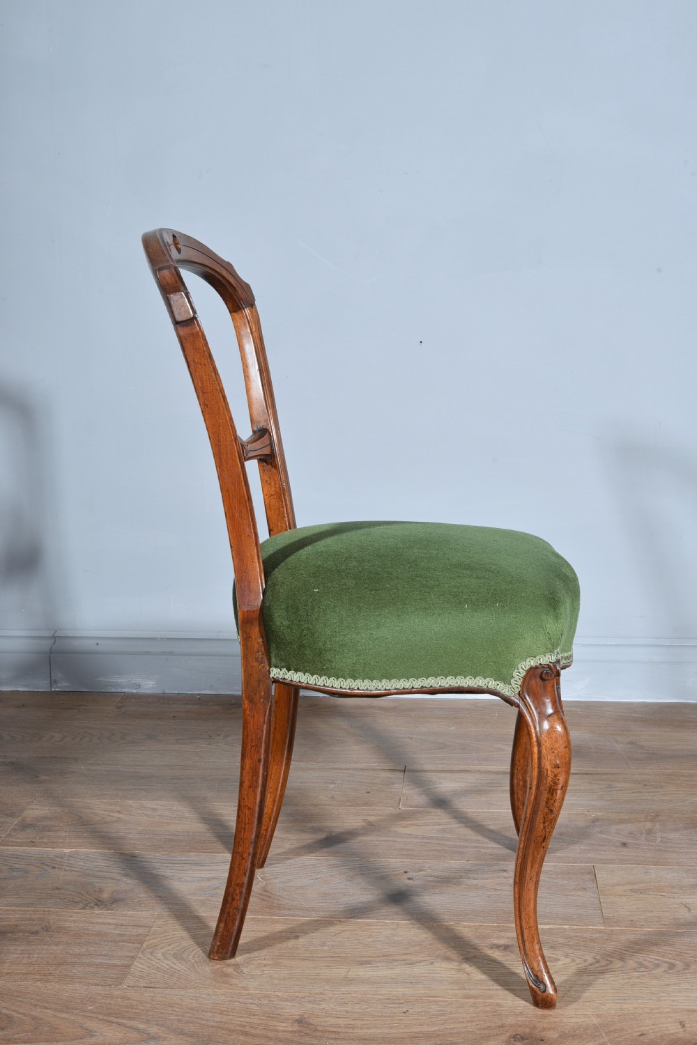 set of six Victorian walnut dining chairs  View IV