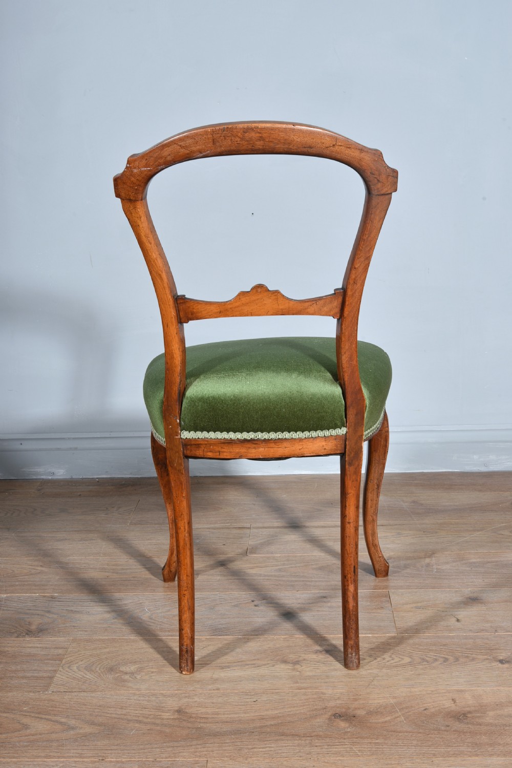 set of six Victorian walnut dining chairs  View V