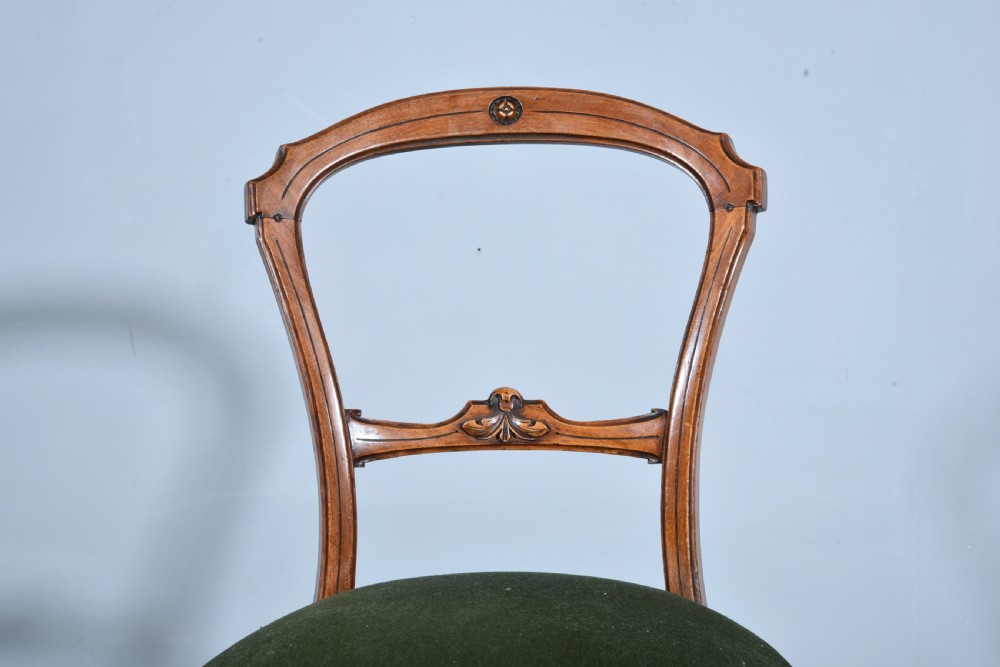 set of six Victorian walnut dining chairs  View VI