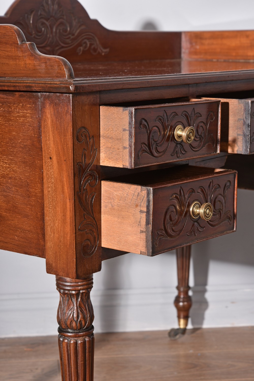 Georgian mahogany writing table  View V