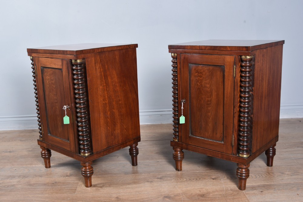 Antique pair of Regency mahogany bedside cabinets ,nite stands  View II