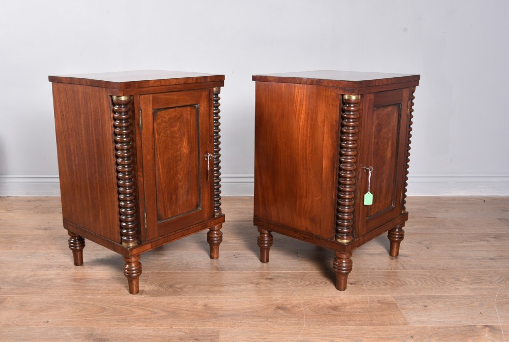 Antique pair of Regency mahogany bedside cabinets ,nite stands  View III