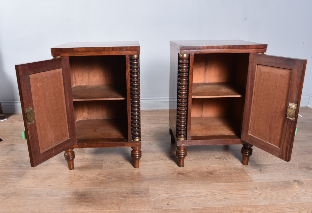 Antique pair of Regency mahogany bedside cabinets ,nite stands  View IV