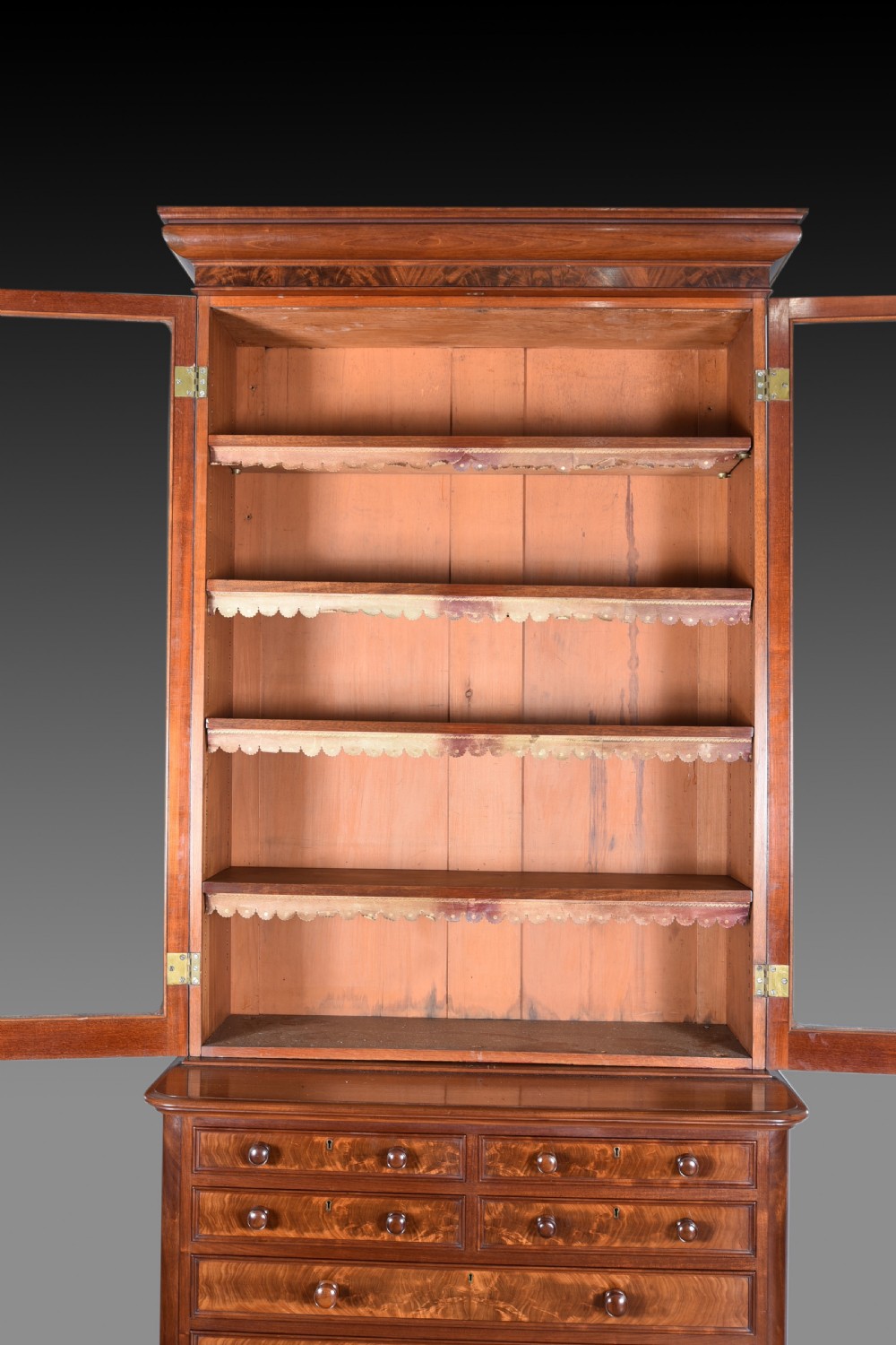 Antique Victorian mahogany bookcase attributed to Howard & sons  View III