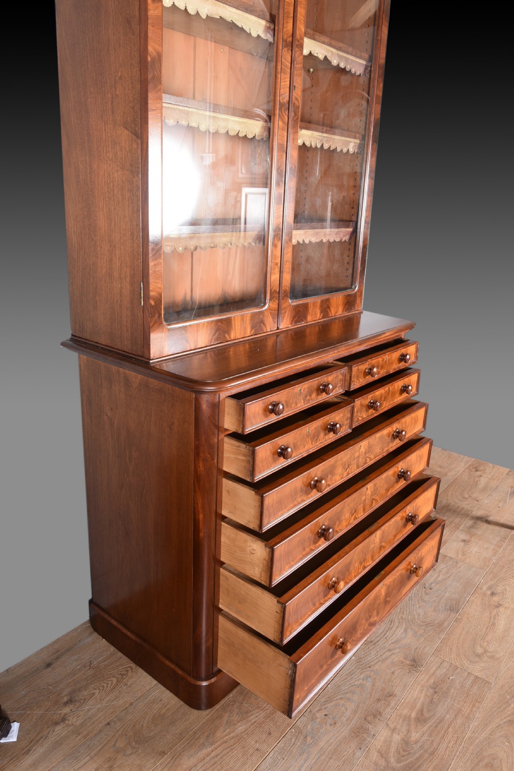 Antique Victorian mahogany bookcase attributed to Howard & sons  View V