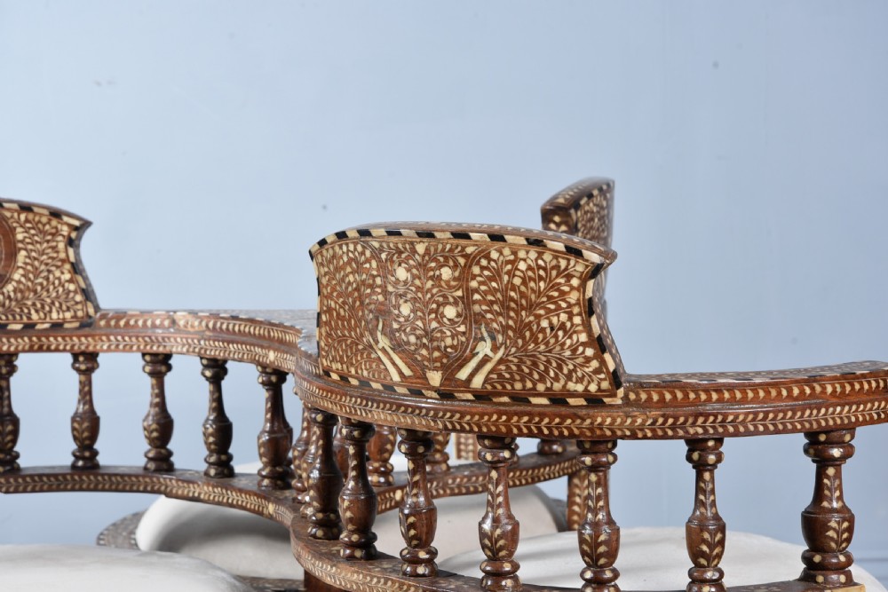 19th century anglo Indian   inlaid conversation seat  View VII