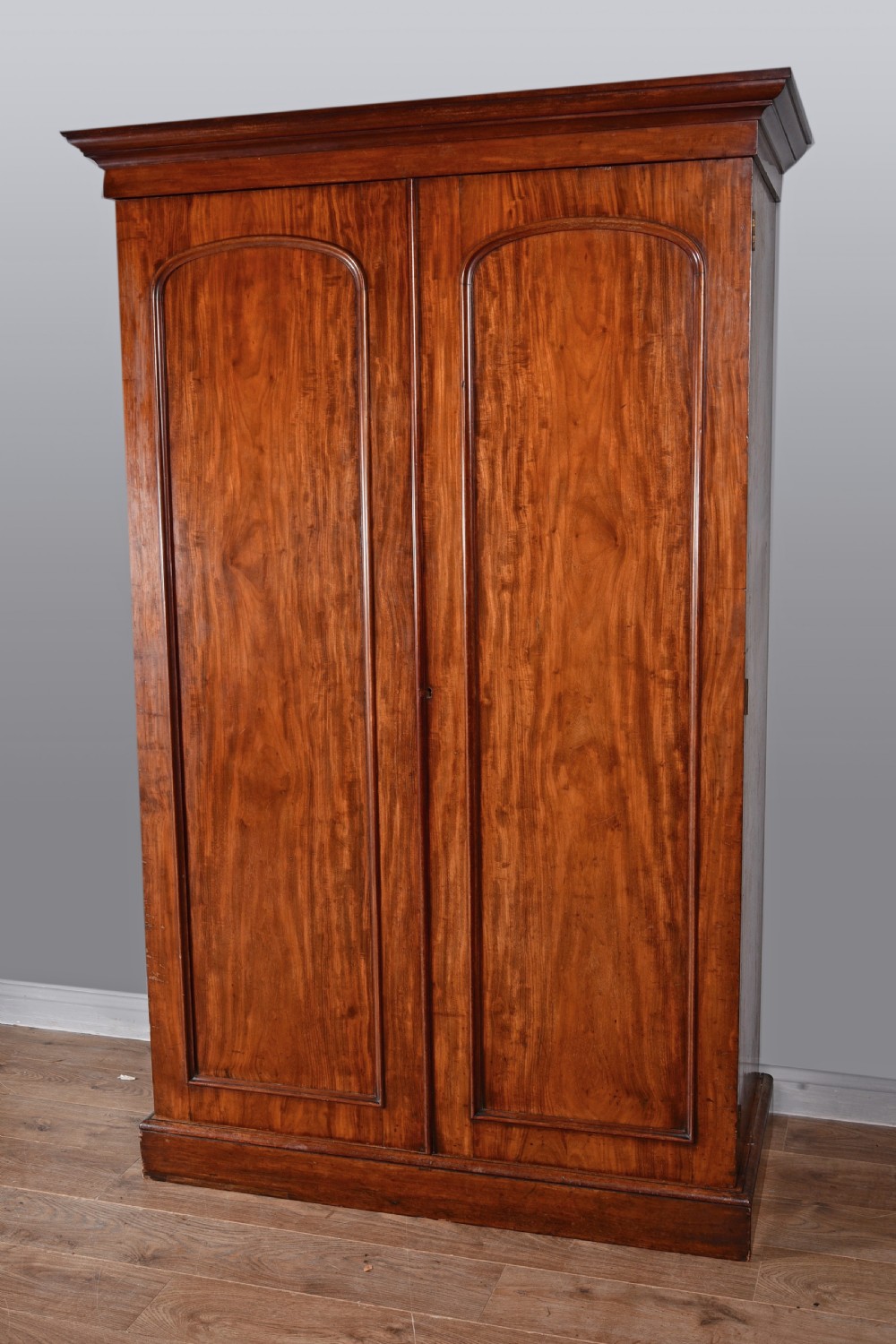 Victorian mahogany two door double wardrobe 