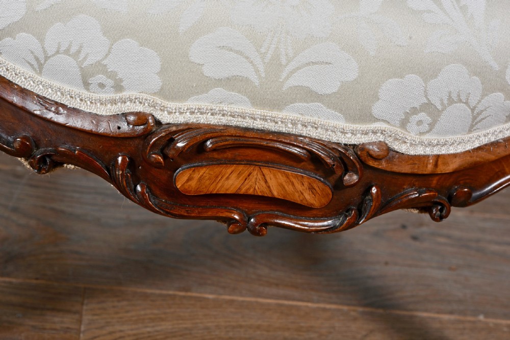 Fine pair of Victorian walnut open arm chairs  View VIII