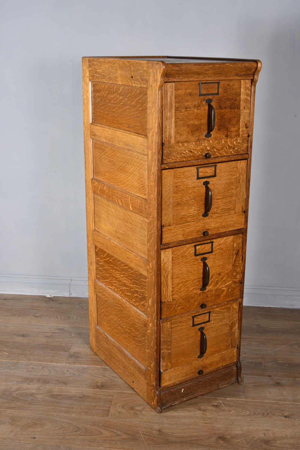 Rare Antique oak globe Wernicke four drawer file cabinet 