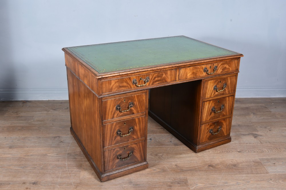 Small 19th century mahogany partners desk  View III