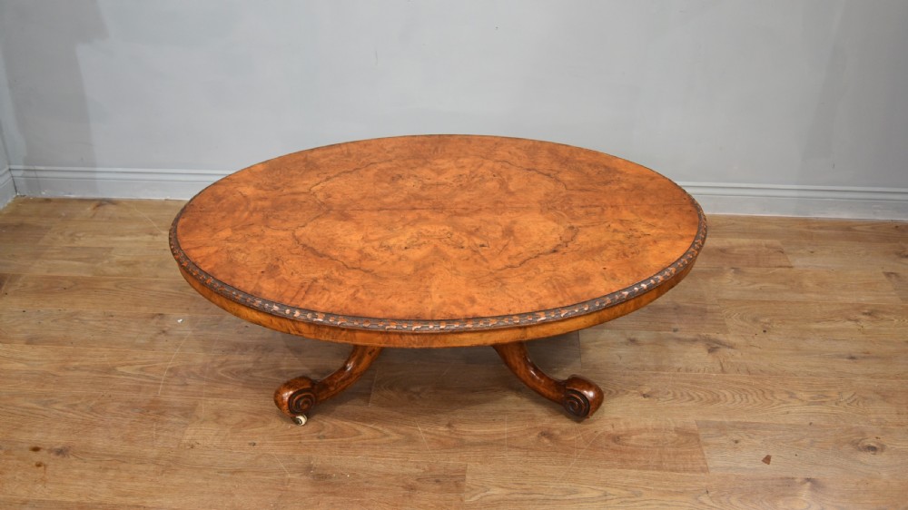 Large Victorian walnut coffee table 