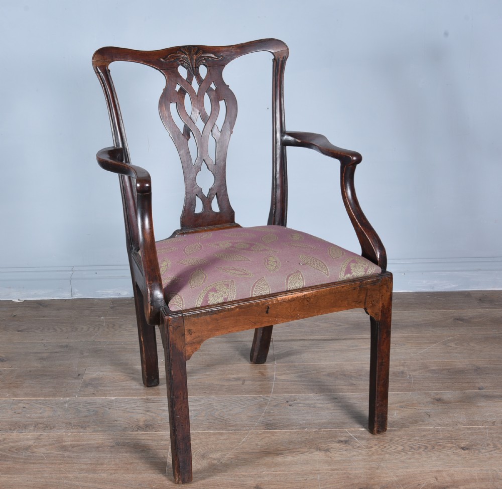 Georgian mahogany elbow chair  View II