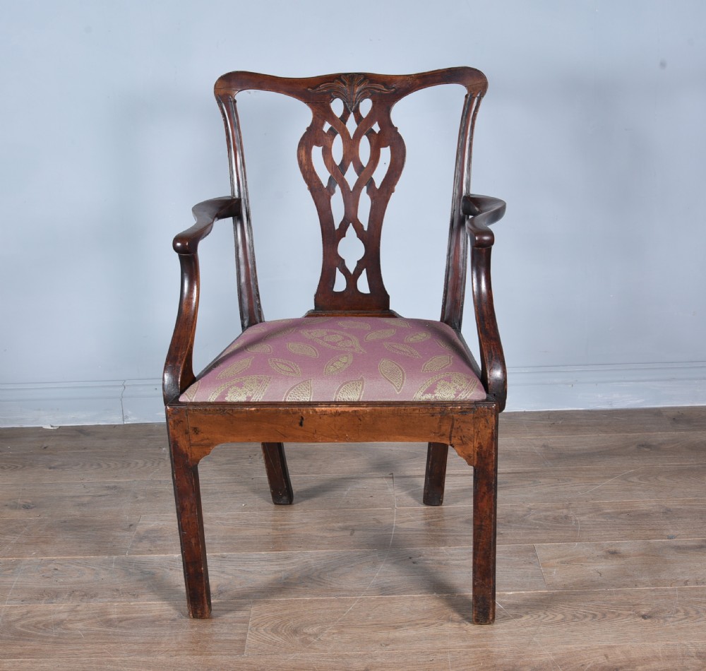 Georgian mahogany elbow chair  View III