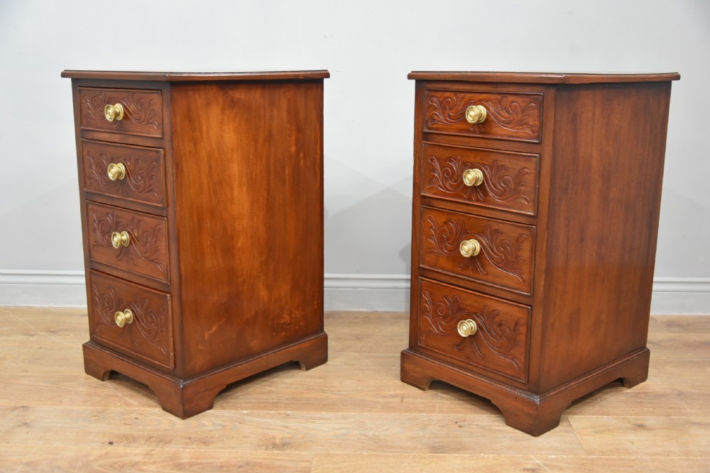 Pair of mahogany bedside chests of drawers  View II