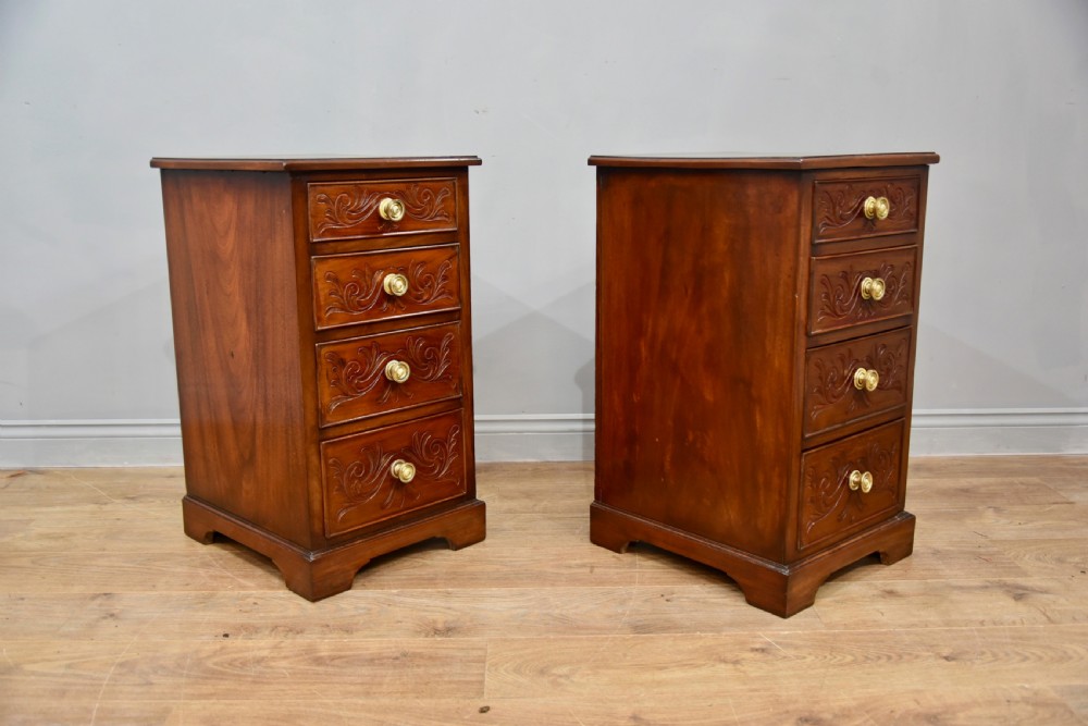 Pair of mahogany bedside chests of drawers  View III