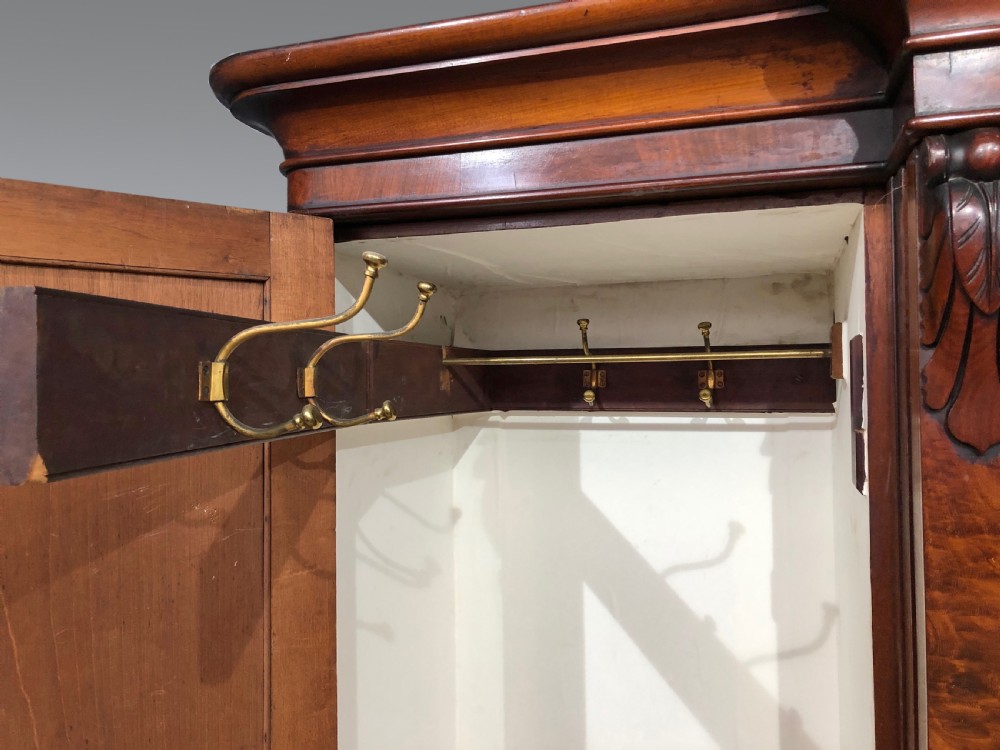 Victorian walnut breakfront triple wardrobe  View V
