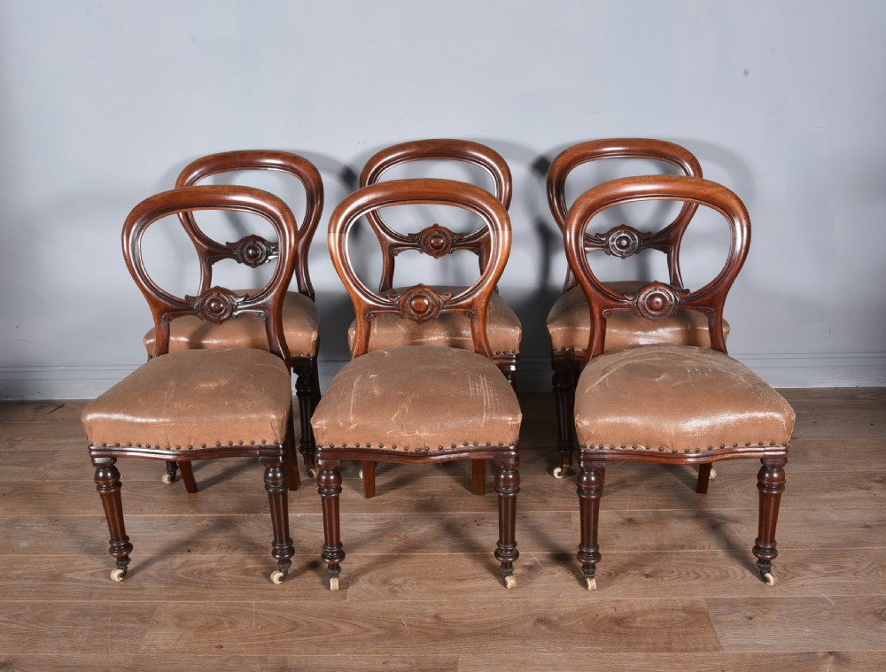 set of six Victorian mahogany dining chairs 